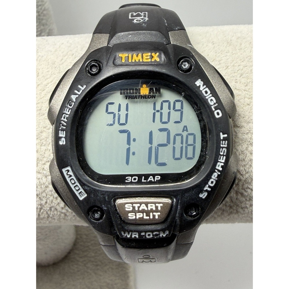 Timex 170 Mens Watch New Battery W6 2012 Black 38MM 8.25" 30 Lap